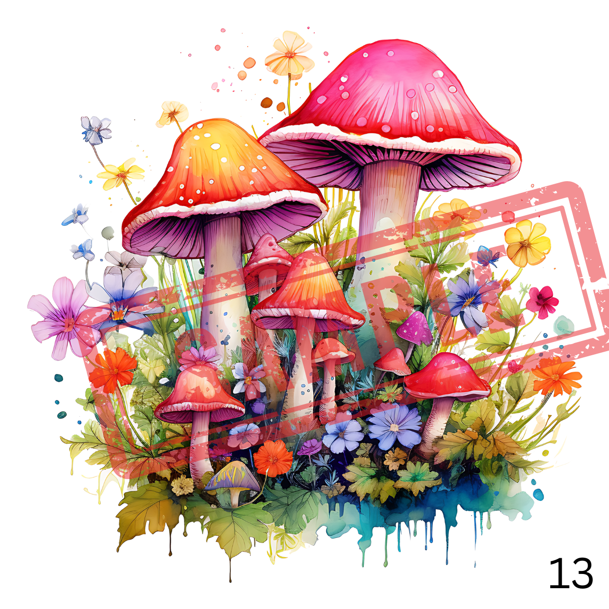 UVDTF Mushrooms Collection 1