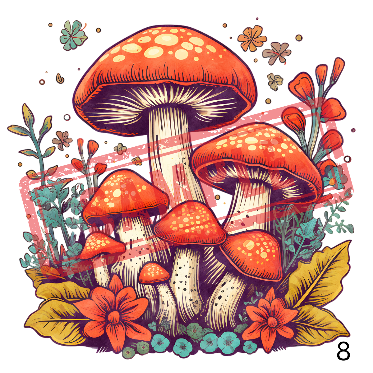 UVDTF Mushrooms Collection 1
