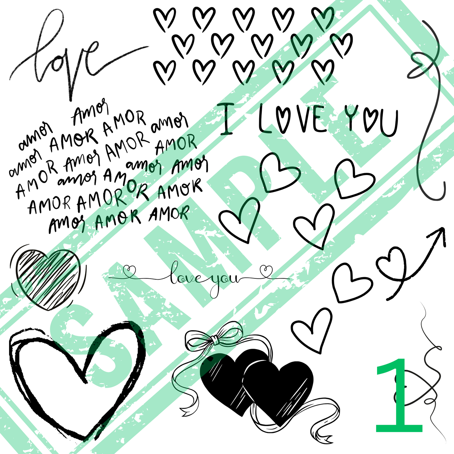 12x12 Embellishments- Valentines