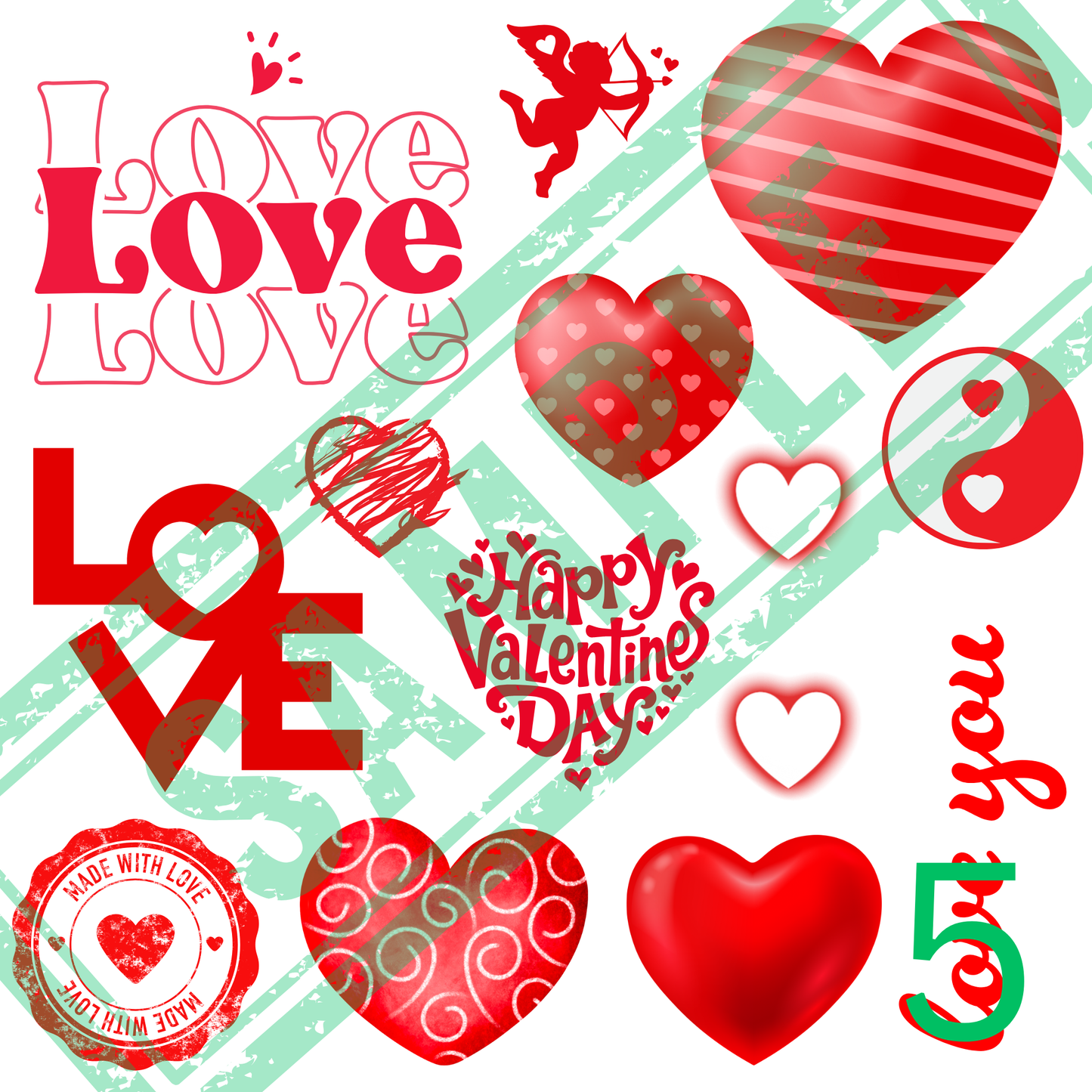 12x12 Embellishments- Valentines